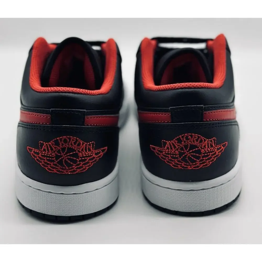 NEW Nike Air Jordan 1 Low Black Fire Red White Toe 553558-063 Men’s Size Multi